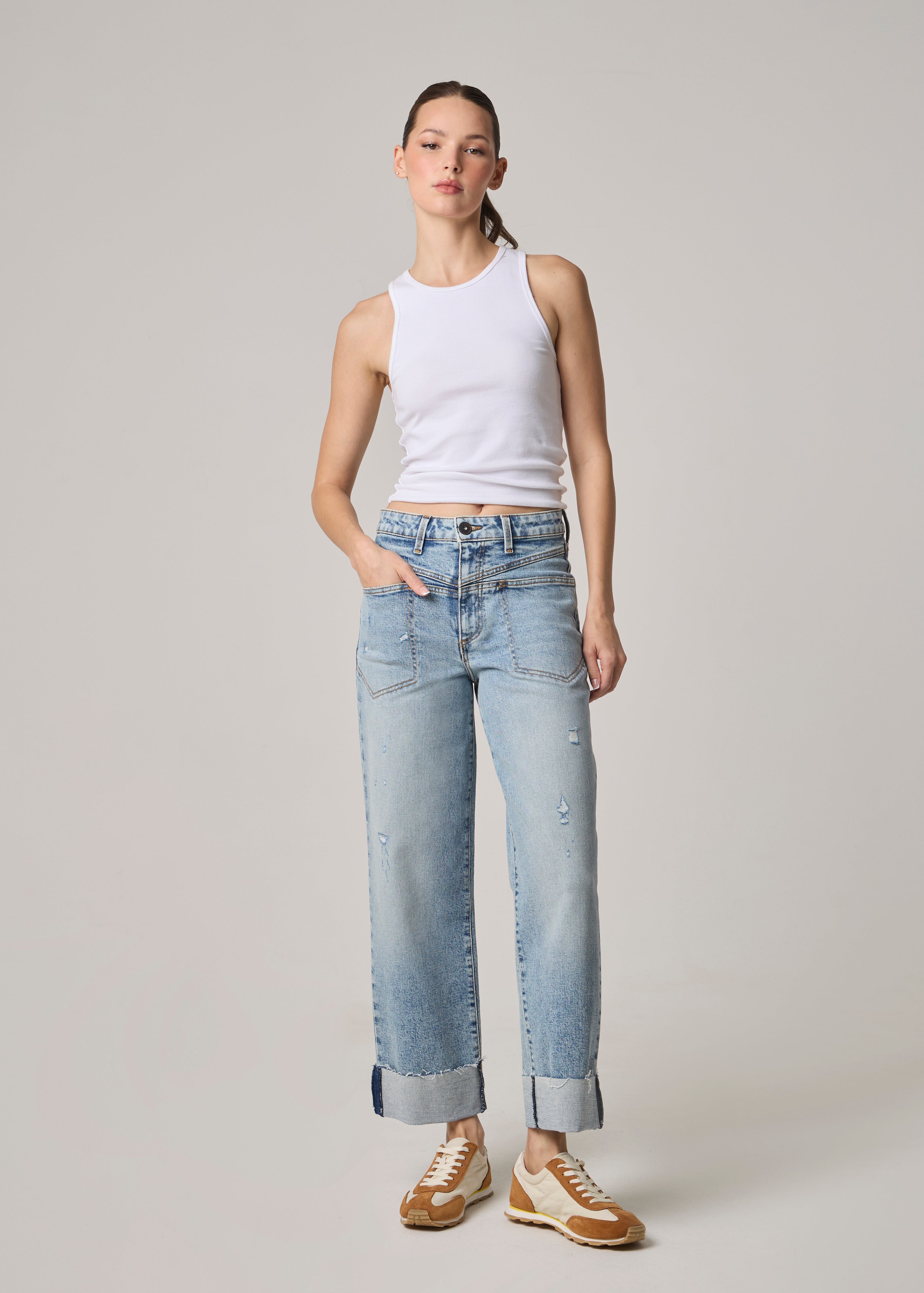 Edyson Vincent High Rise Cuffed Wide Leg Jeans – Edyson