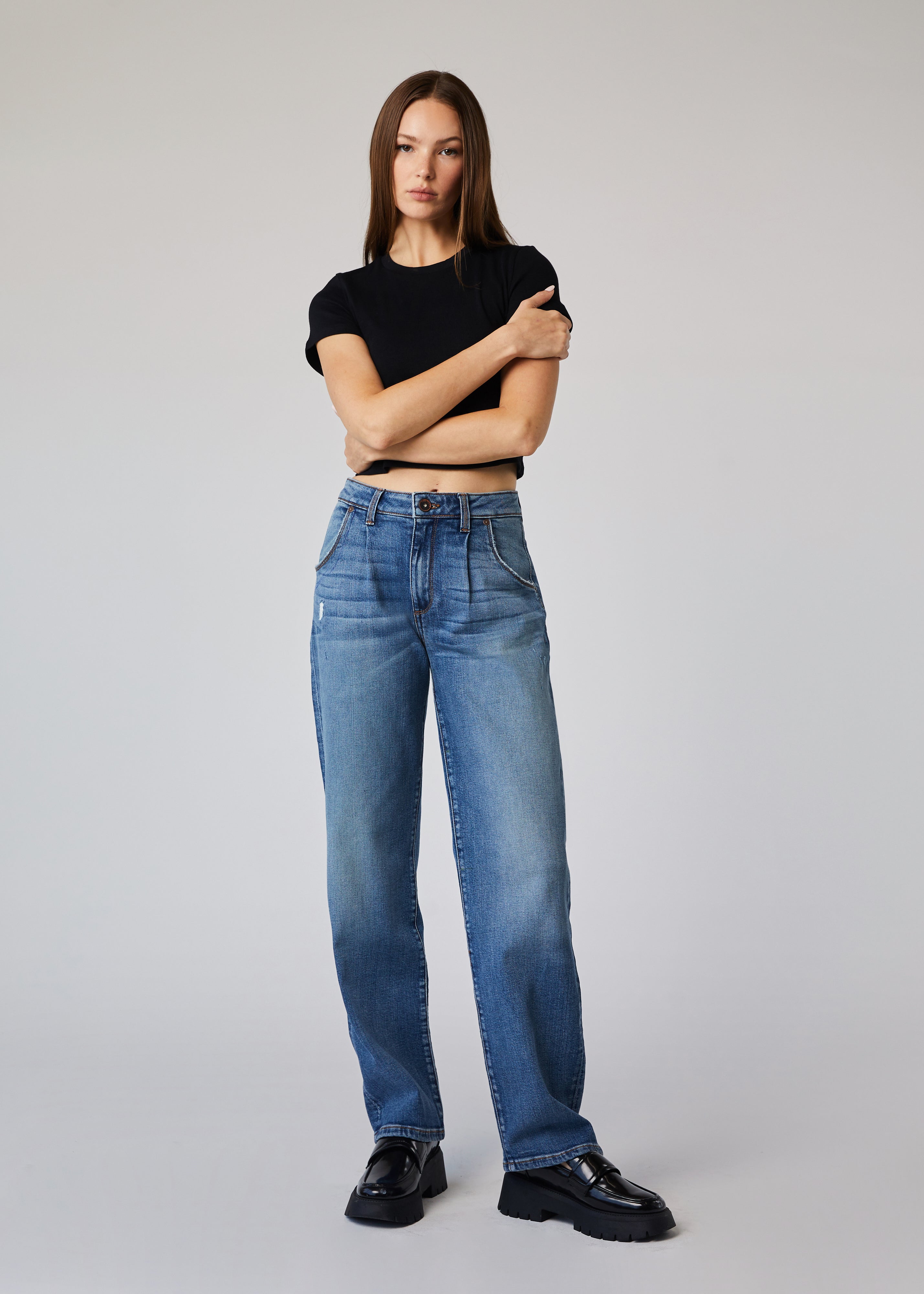 Edyson Marlon Pleated High Rise Baggy Wide Leg Jeans – Edyson